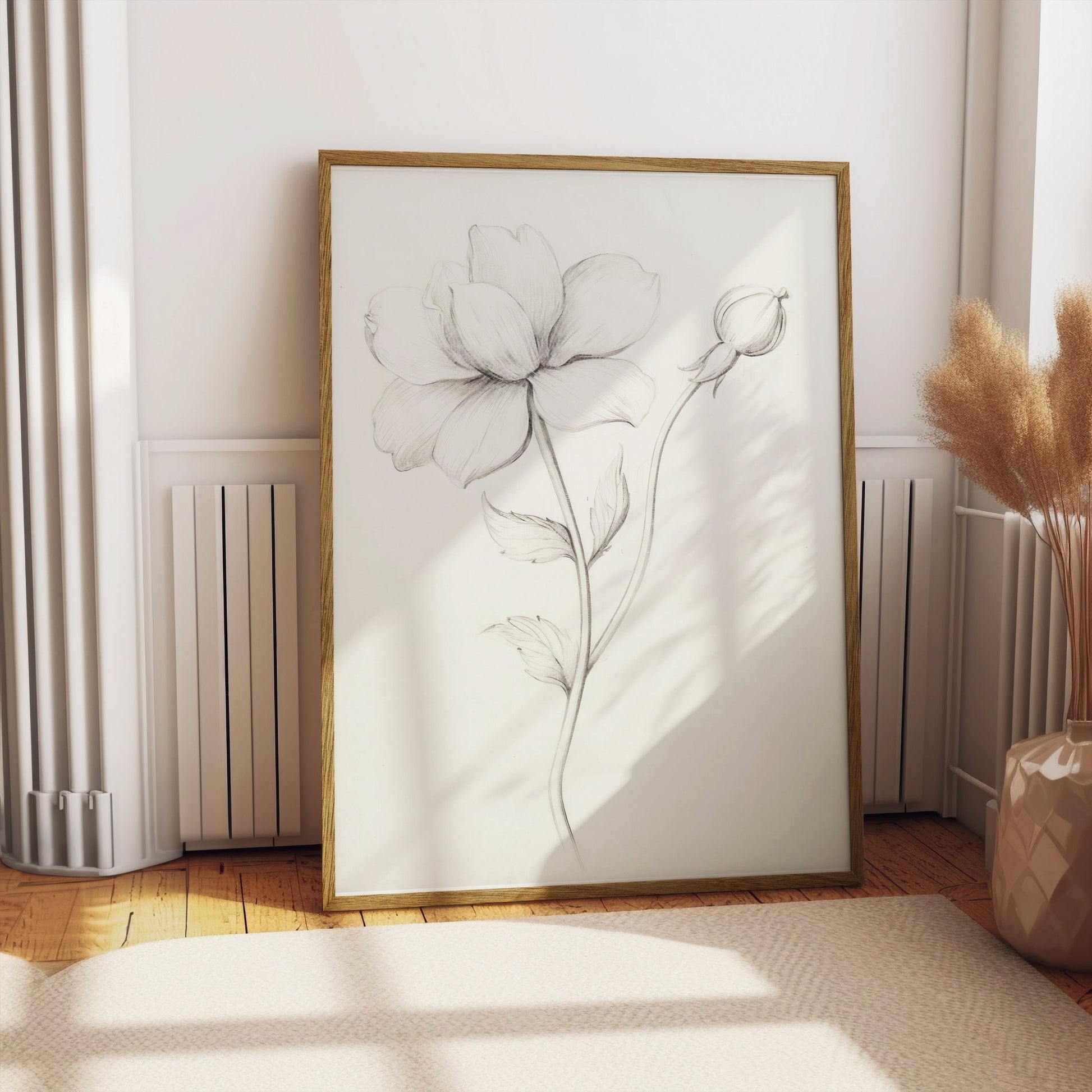 Premium Poster of Elegant Floral Sketch Art for Modern Decor Posters