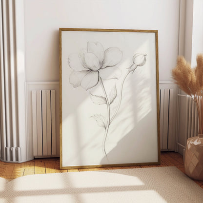 Premium Poster of Elegant Floral Sketch Art for Modern Decor Posters