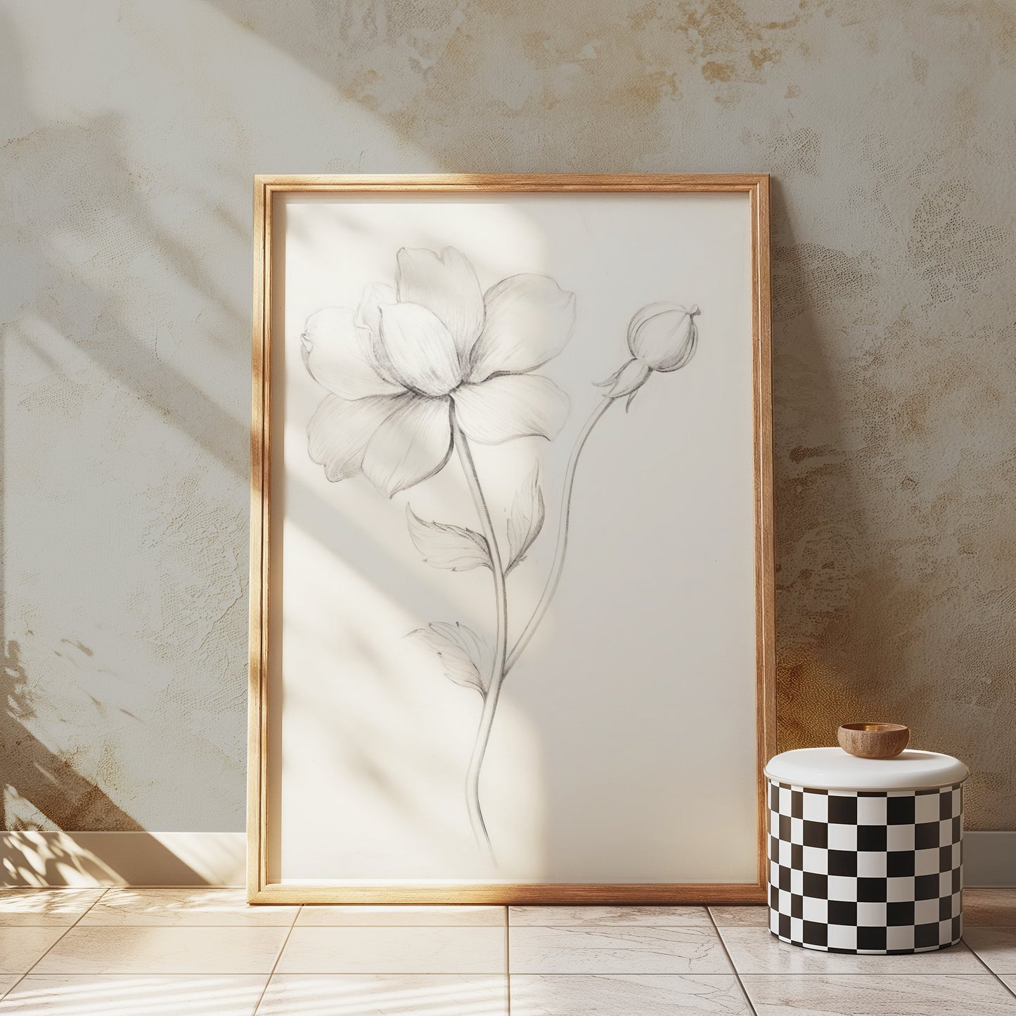 Premium Poster of Elegant Floral Sketch Art for Modern Decor Posters