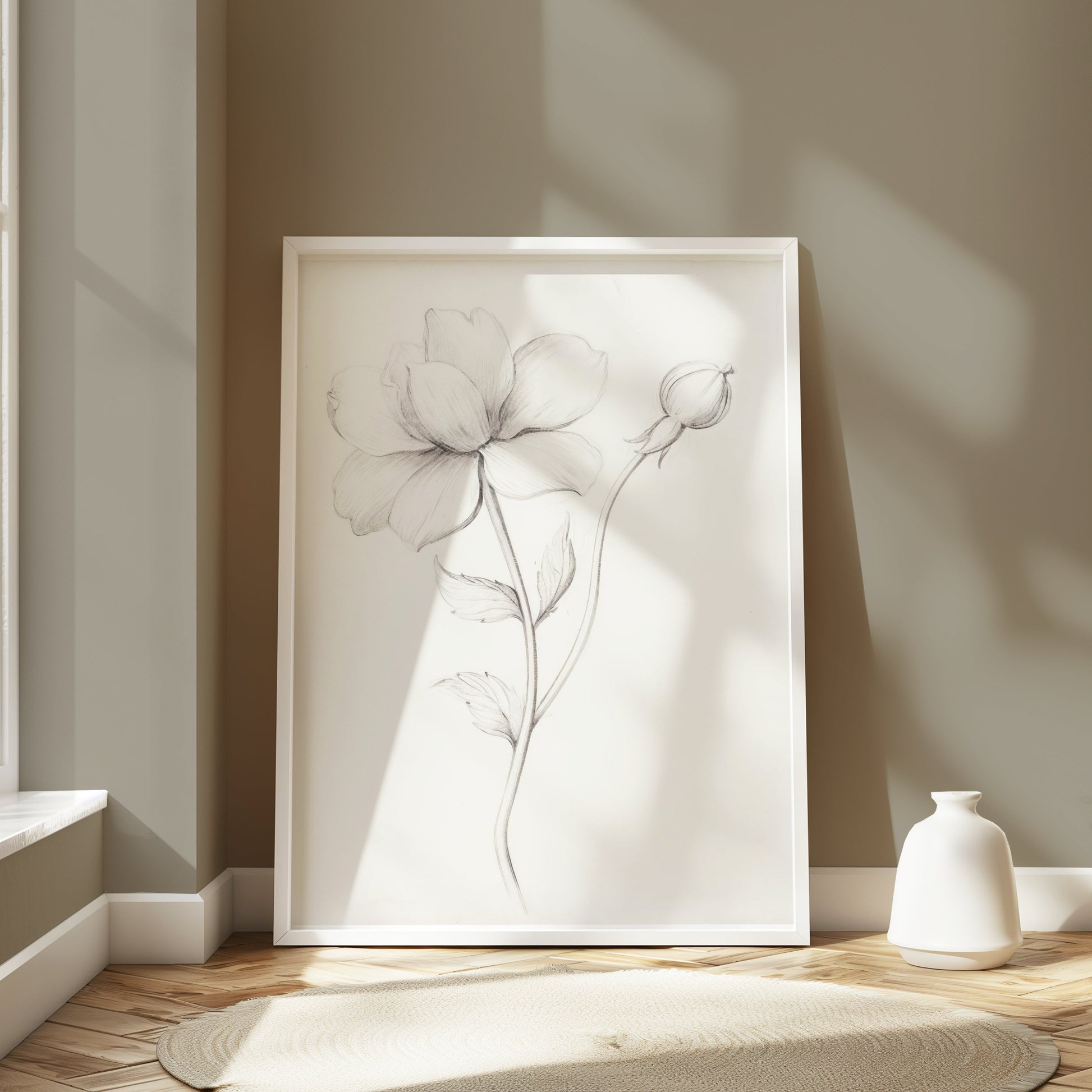 Premium Poster of Elegant Floral Sketch Art for Modern Decor Posters