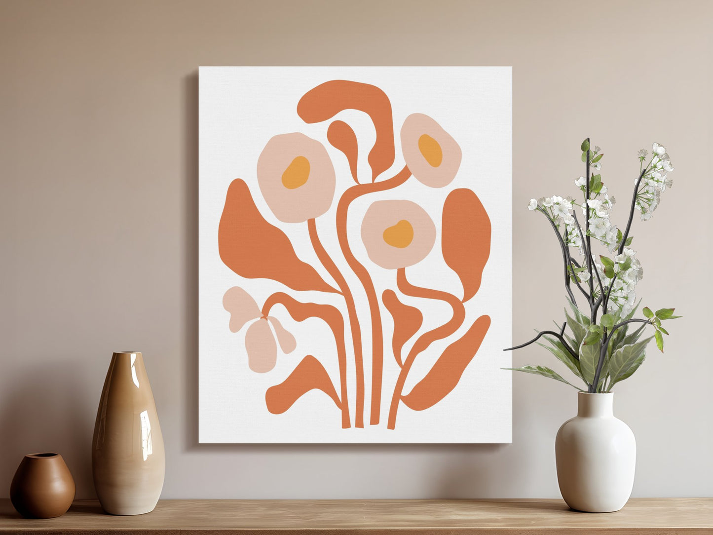 Premium Poster of Elegant Floral Wall Art Blossoms Canvas Wraps