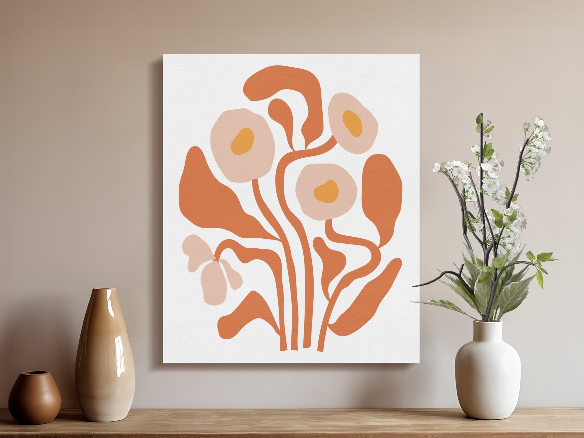 Premium Poster of Elegant Floral Wall Art Blossoms Canvas Wraps