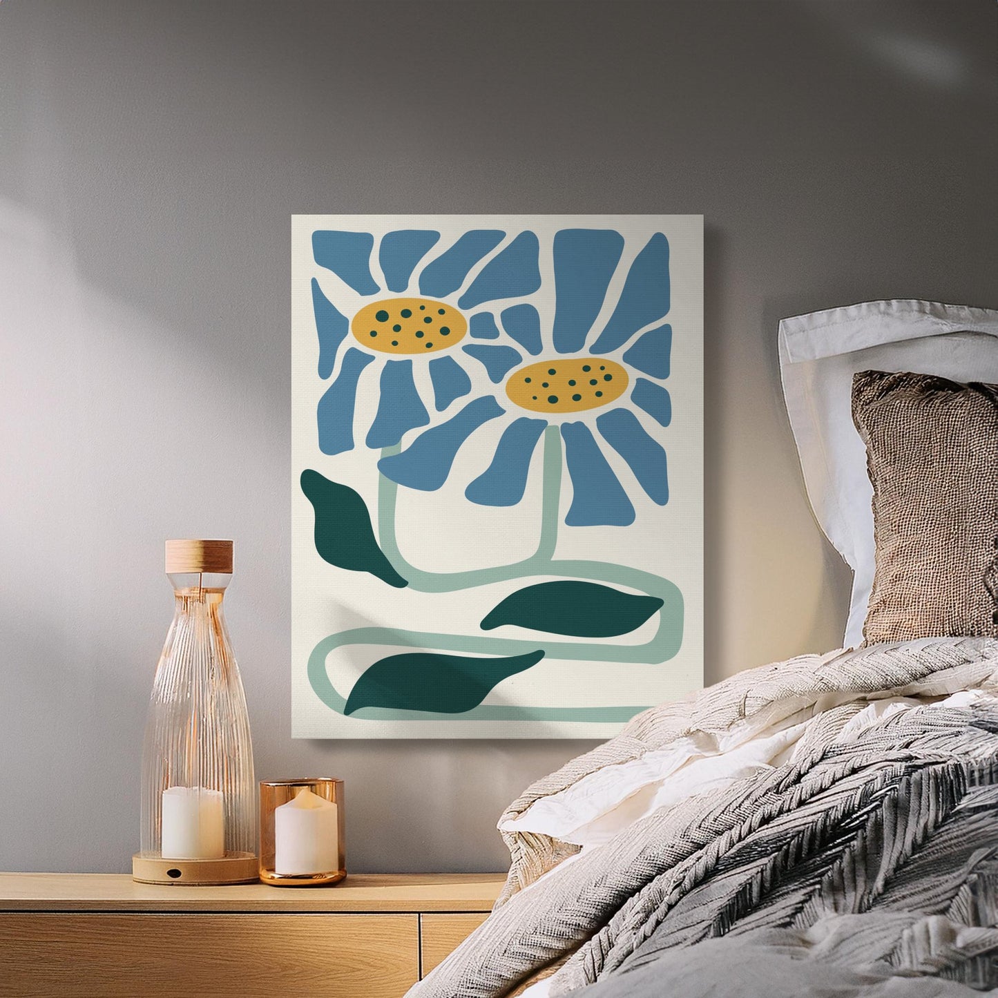 Premium Poster of Elegant Floral Wall Art for Home Decor Canvas Wraps