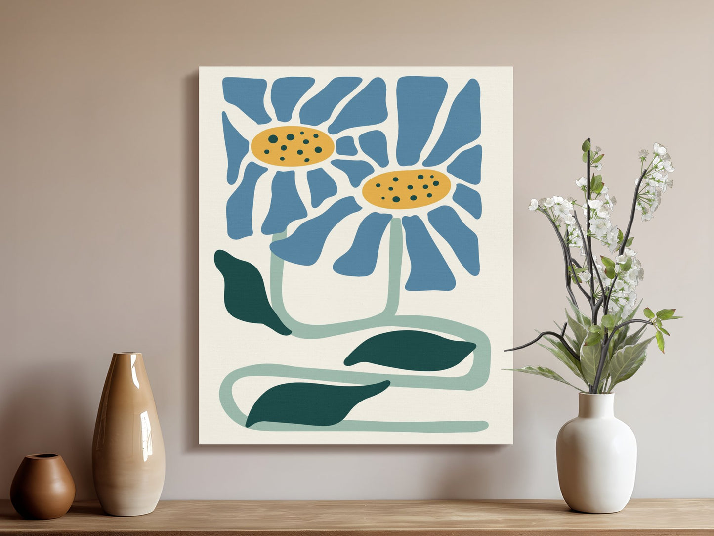 Premium Poster of Elegant Floral Wall Art for Home Decor Canvas Wraps