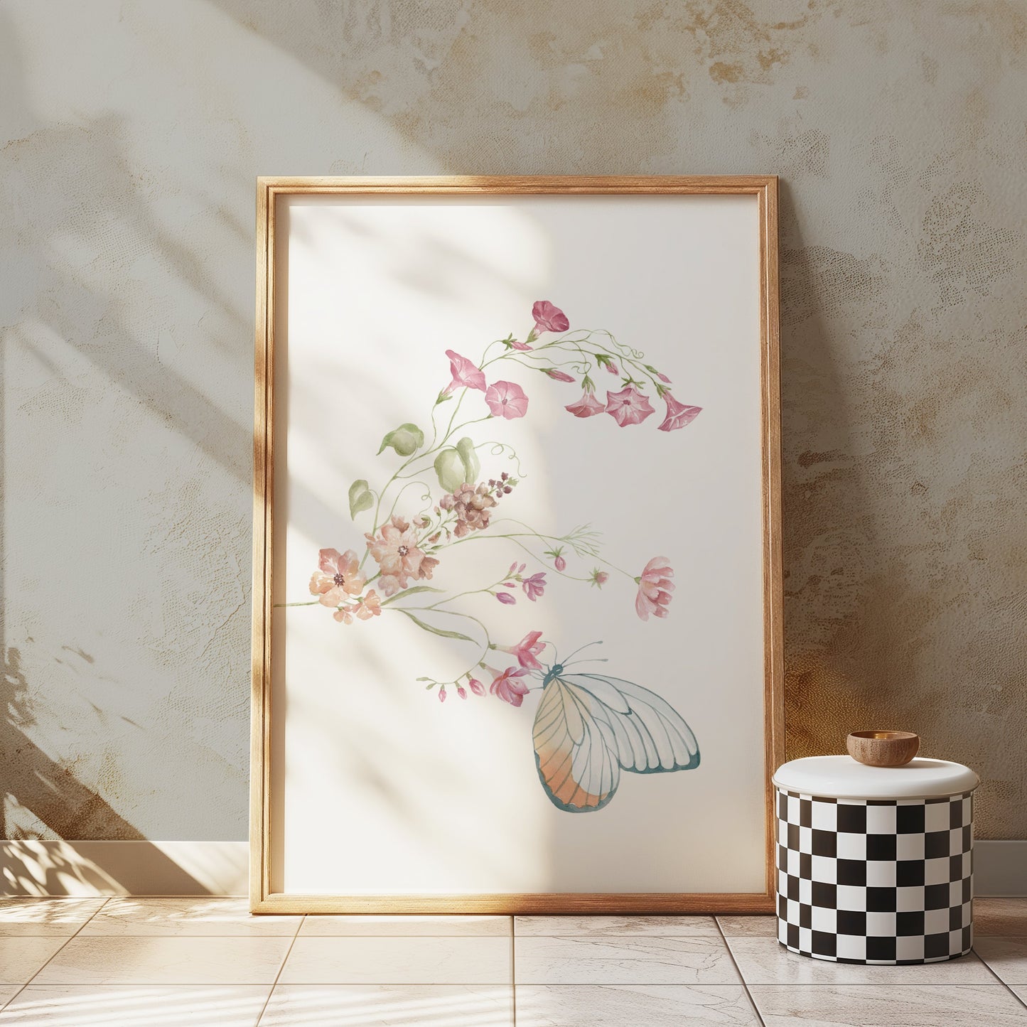 Premium Poster of Elegant Floral and Butterfly Art Posters