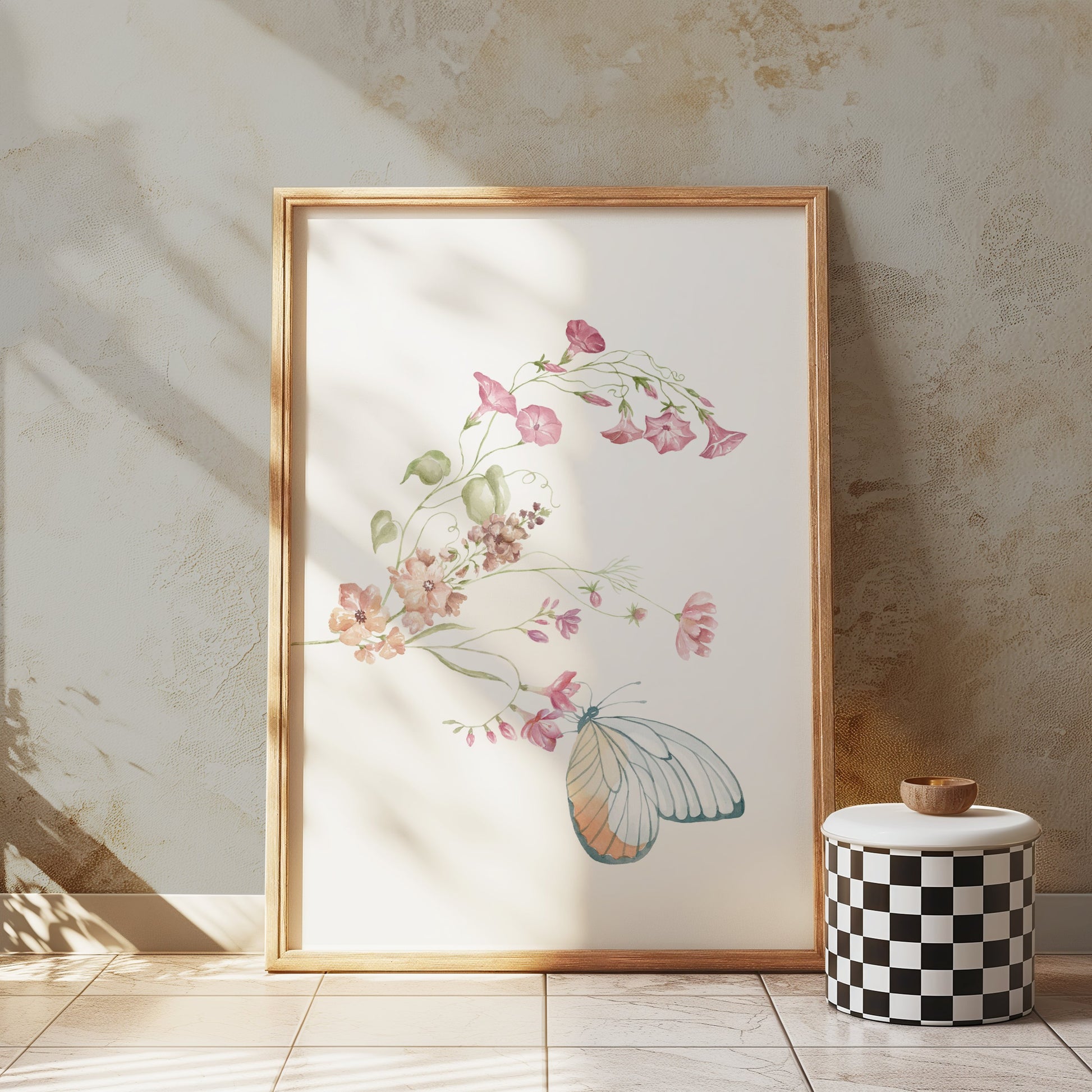 Premium Poster of Elegant Floral and Butterfly Art Posters