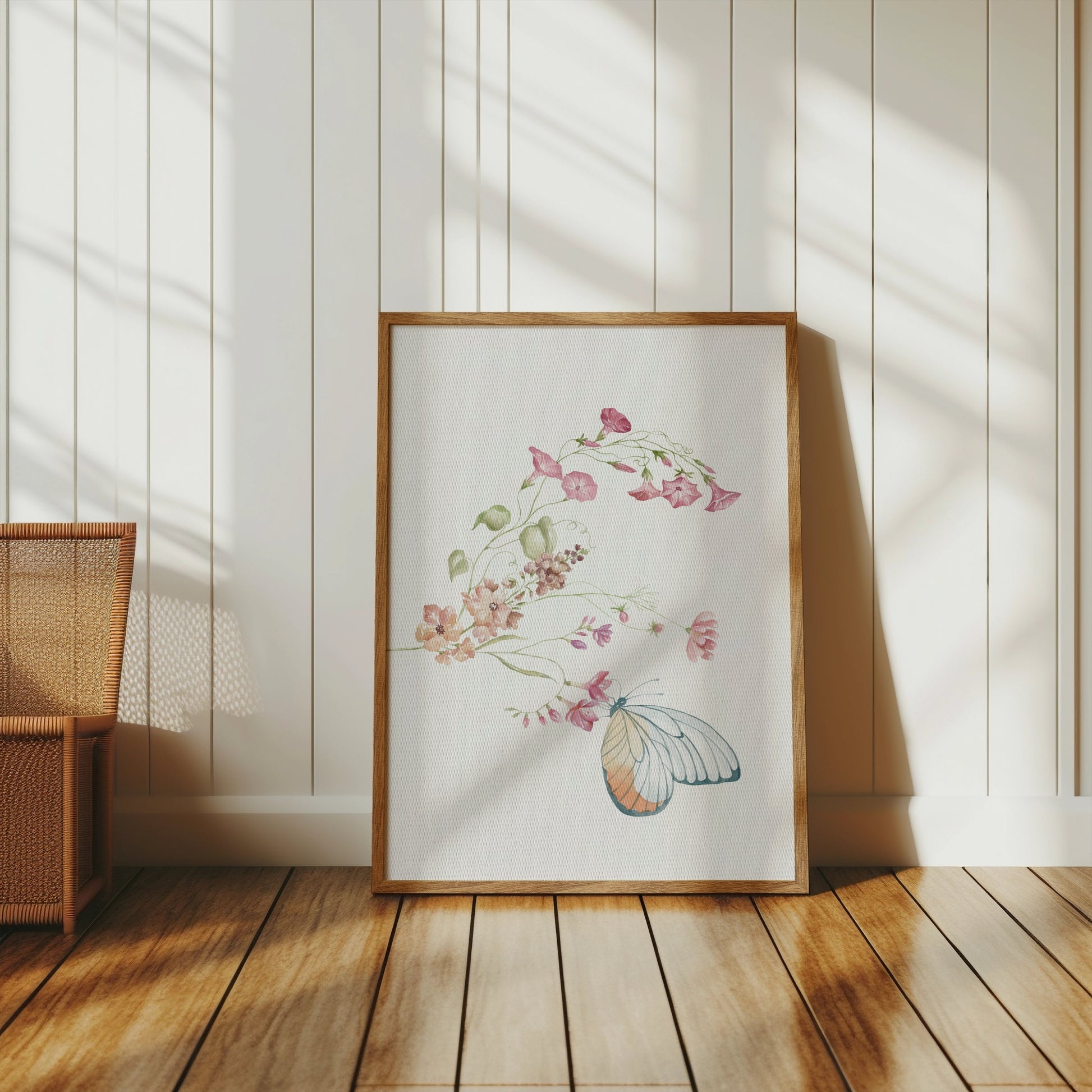 Premium Poster of Elegant Floral and Butterfly Art Posters