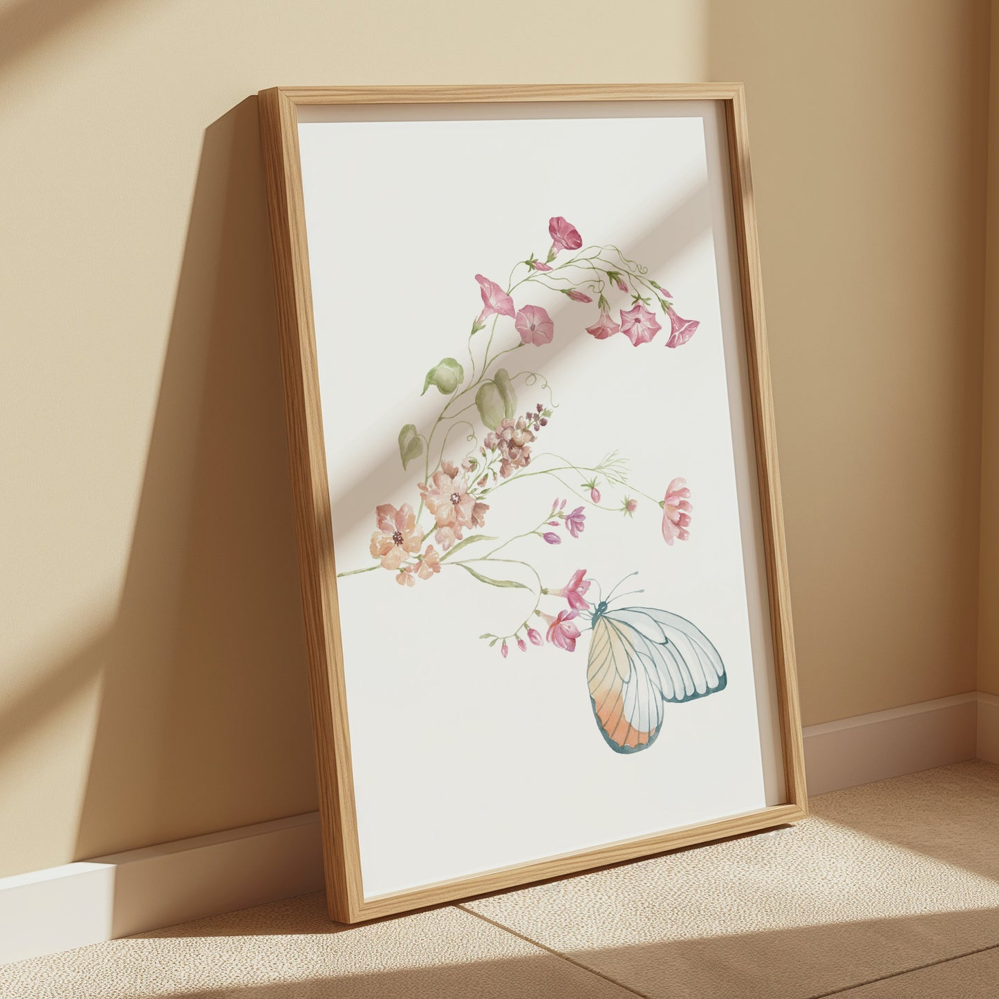 Premium Poster of Elegant Floral and Butterfly Art Posters