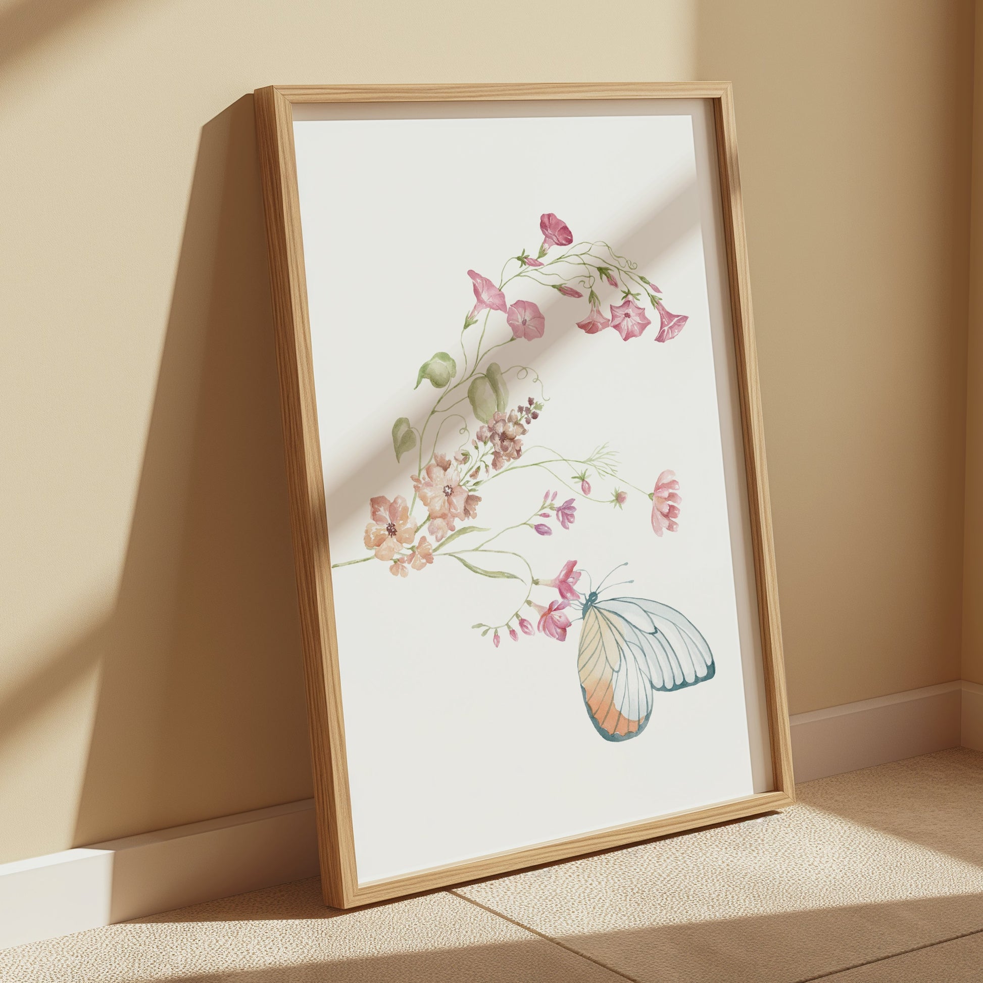 Premium Poster of Elegant Floral and Butterfly Art Posters