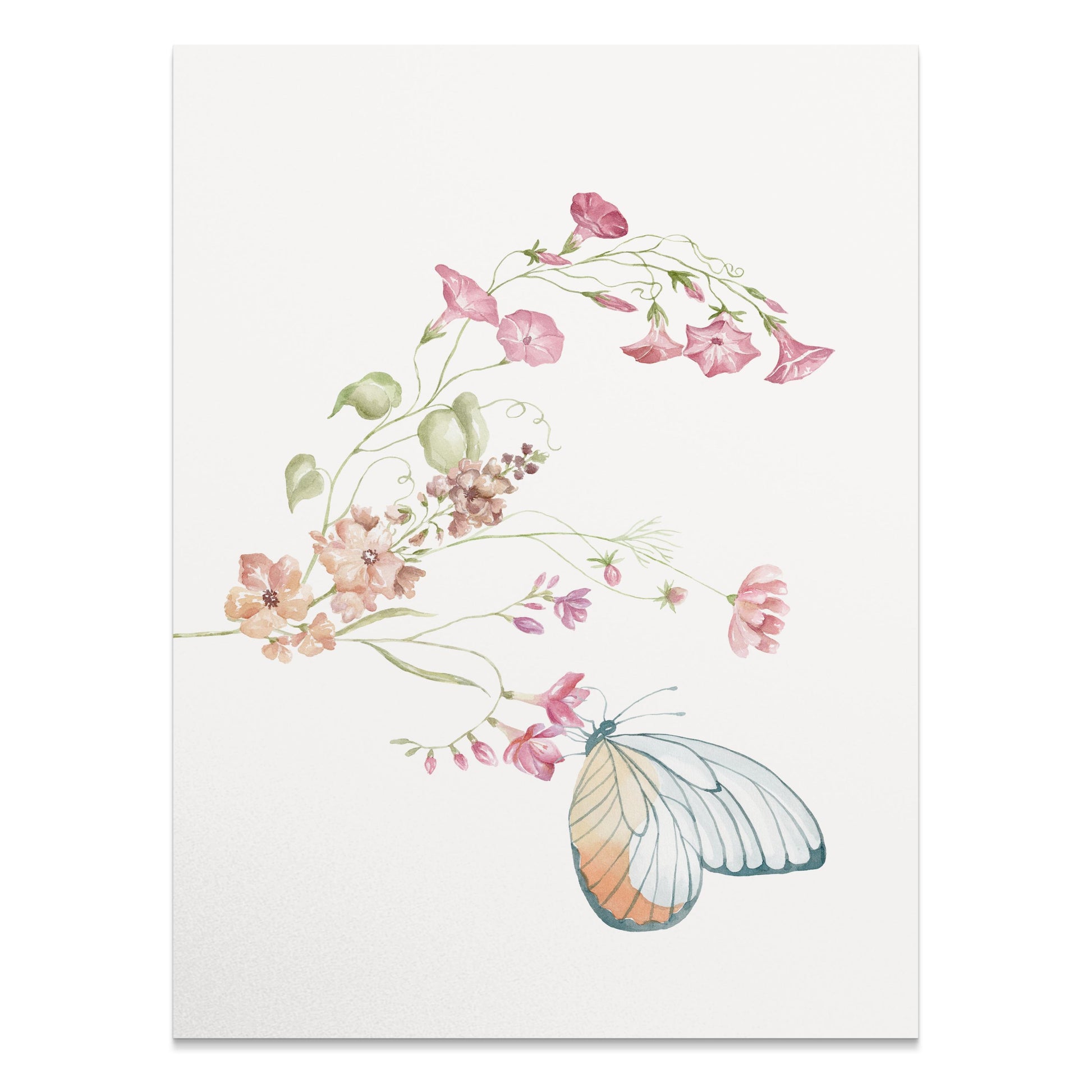 Premium Poster of Elegant Floral and Butterfly Art Posters