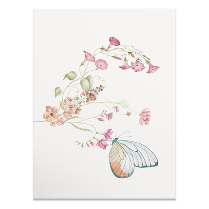 Premium Poster of Elegant Floral and Butterfly Art Posters