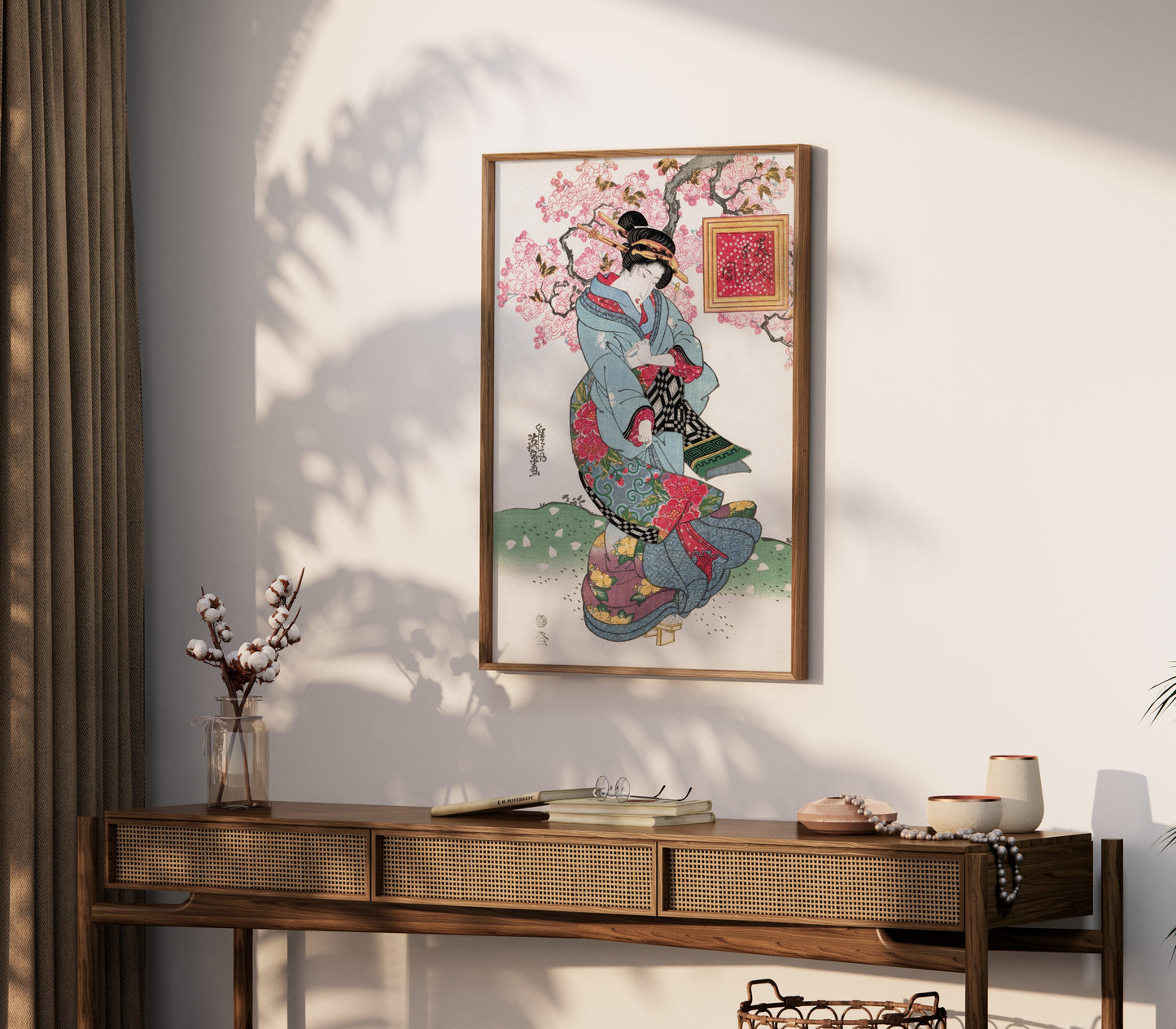 Premium Poster of Elegant Geisha in Traditional Attire Japanese Posters