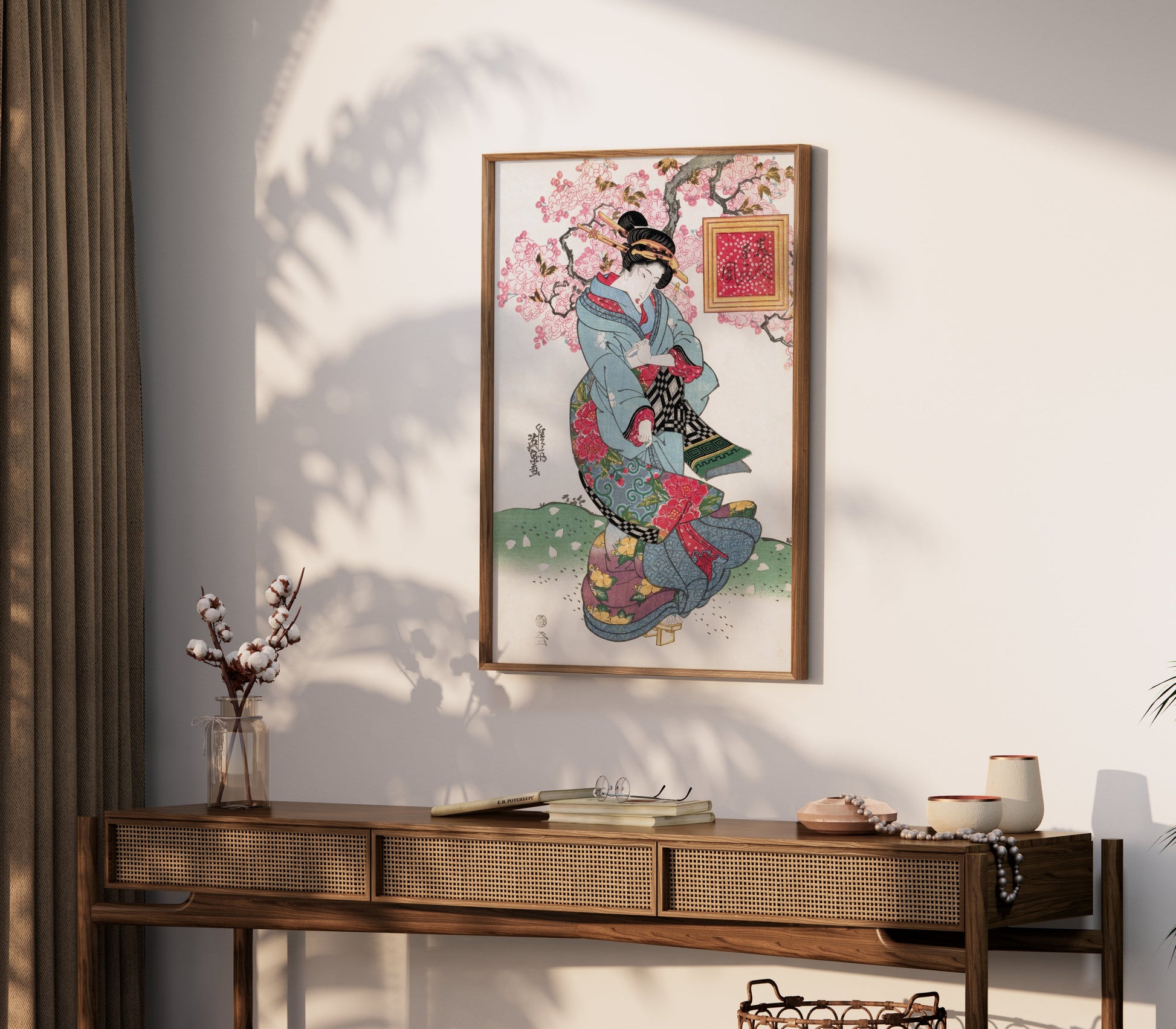 Premium Poster of Elegant Geisha in Traditional Attire Japanese Posters