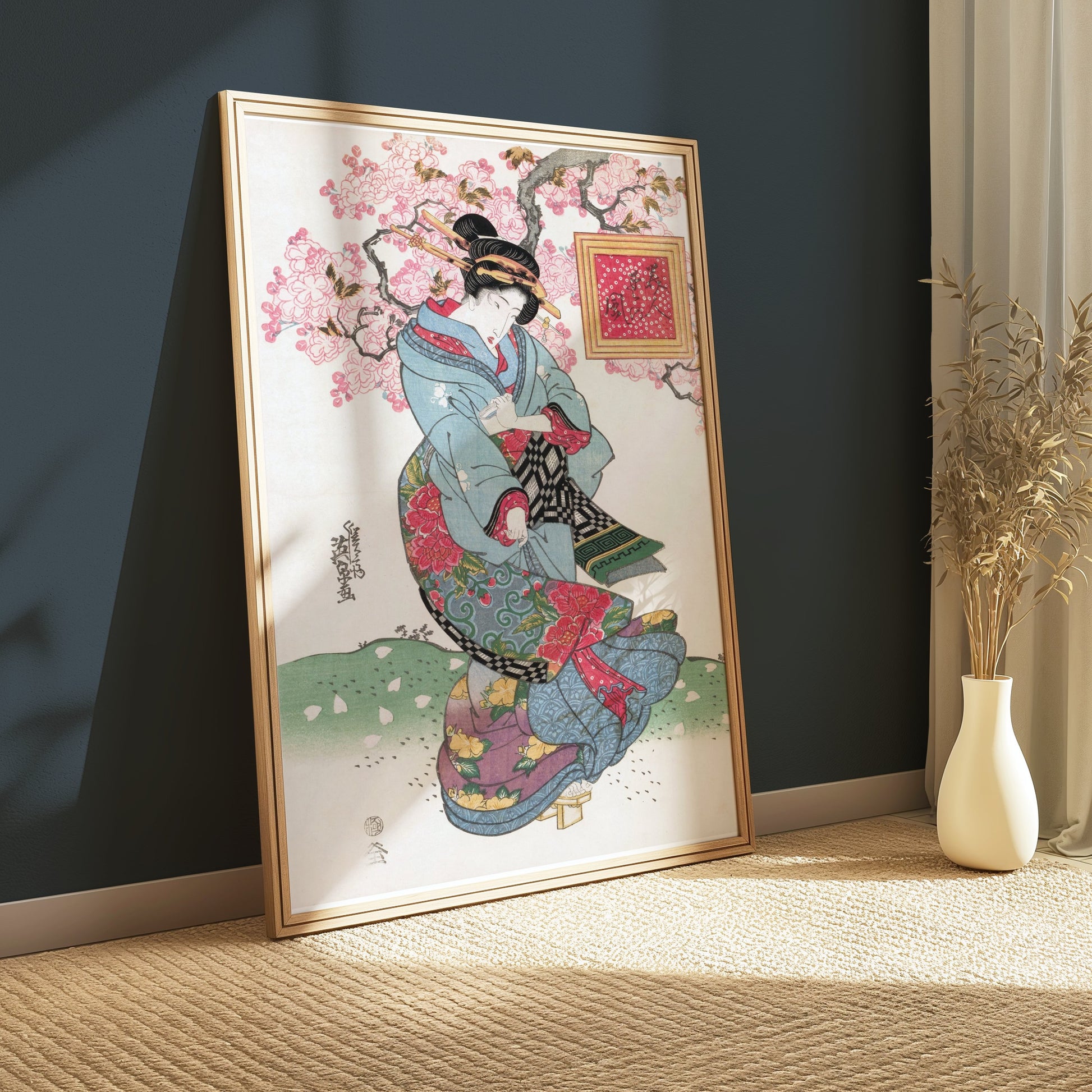 Premium Poster of Elegant Geisha in Traditional Attire Japanese Posters