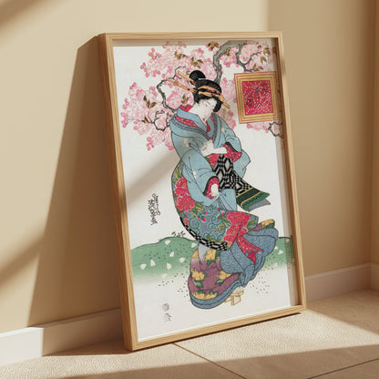 Premium Poster of Elegant Geisha in Traditional Attire Japanese Posters