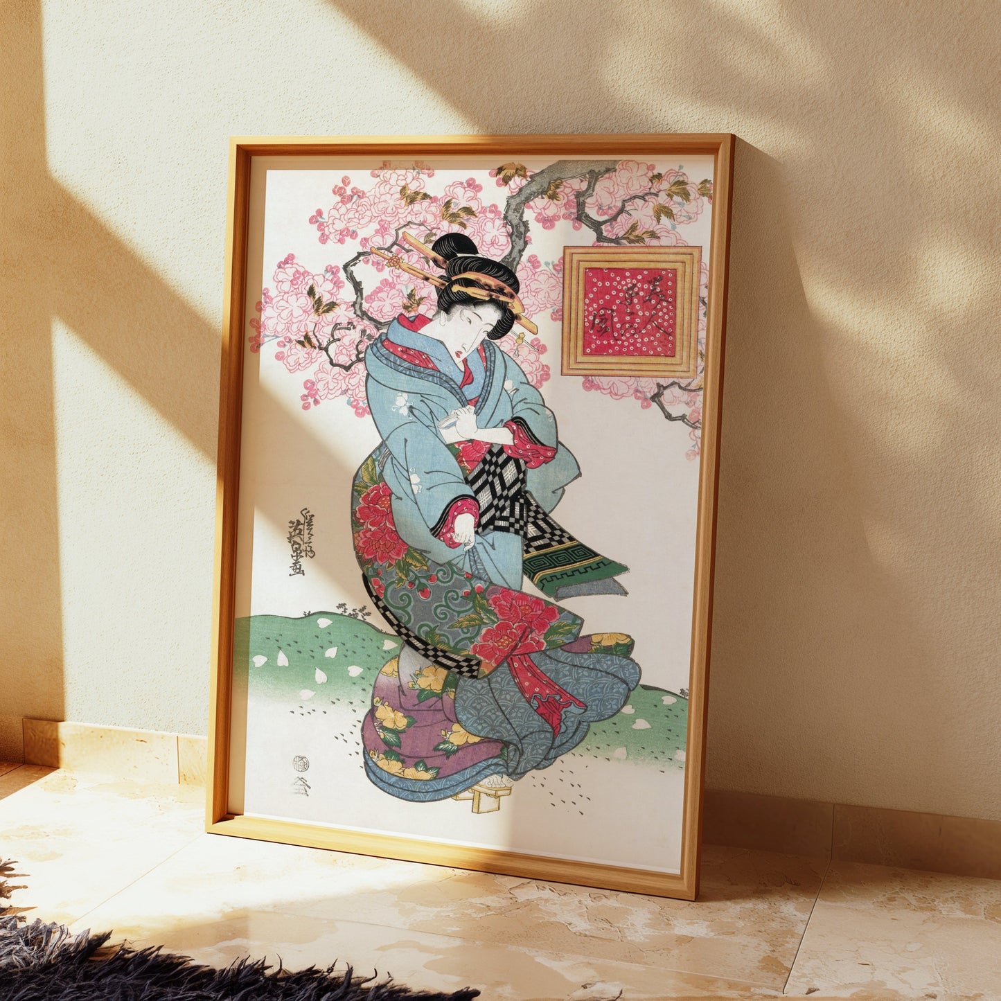 Premium Poster of Elegant Geisha in Traditional Attire Japanese Posters