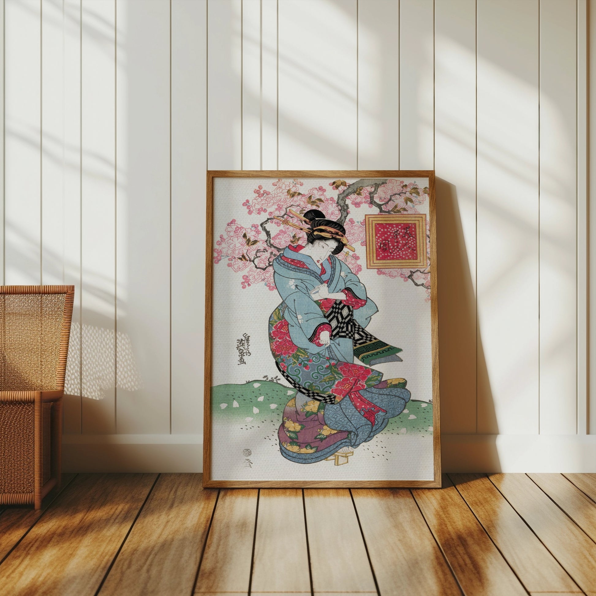 Premium Poster of Elegant Geisha in Traditional Attire Japanese Posters