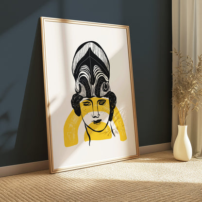 Premium Poster of Elegant Greek Warrior Artwork Graphic Posters