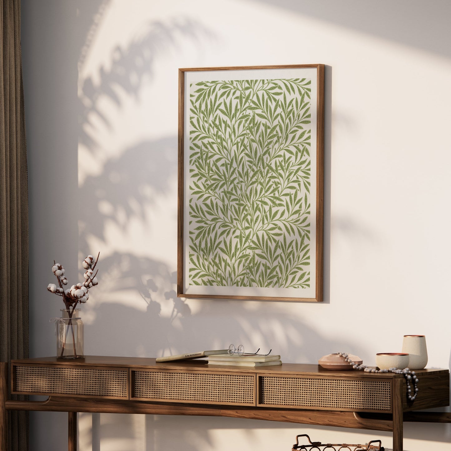 Premium Poster of Elegant Green Leaf Pattern Inspired Posters