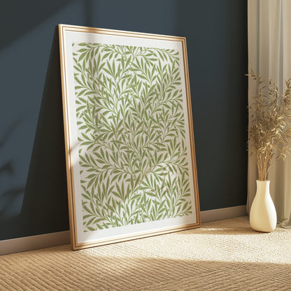 Premium Poster of Elegant Green Leaf Pattern Inspired Posters