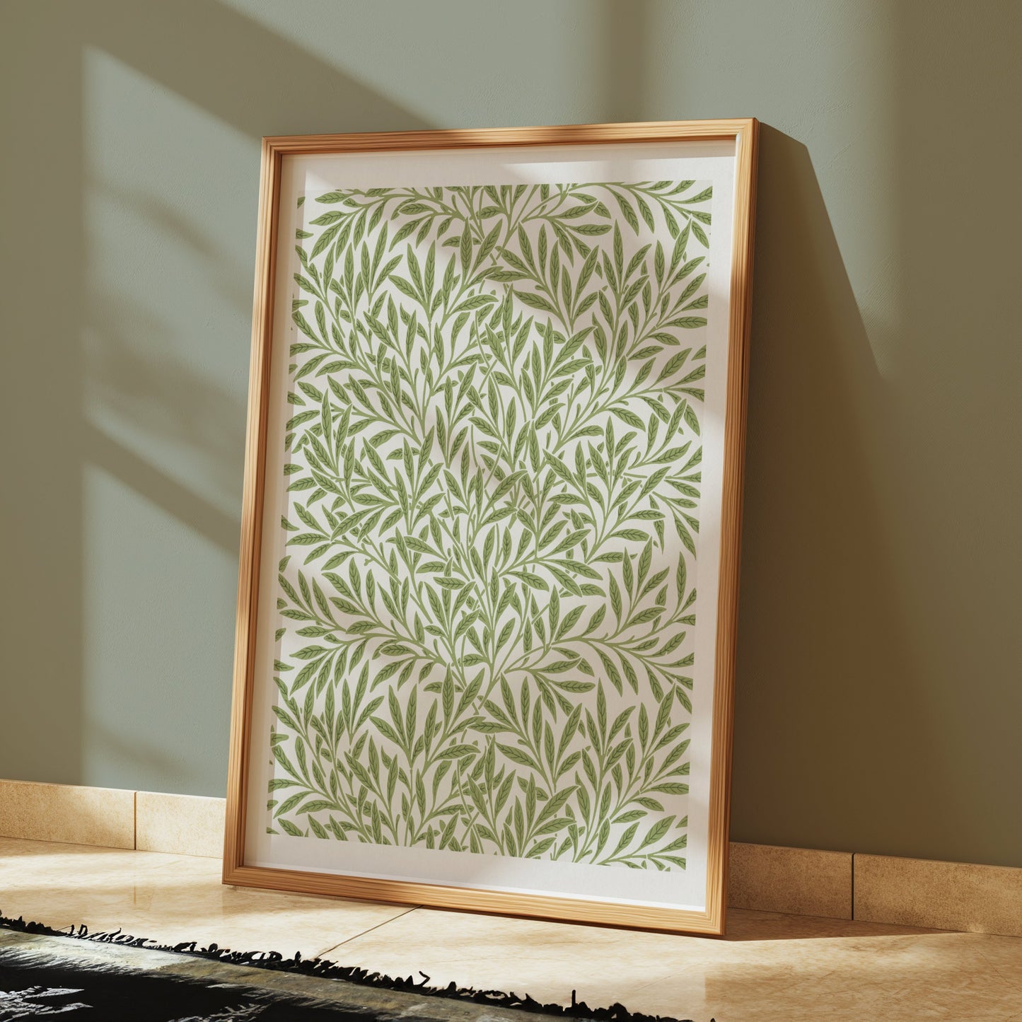 Premium Poster of Elegant Green Leaf Pattern Inspired Posters