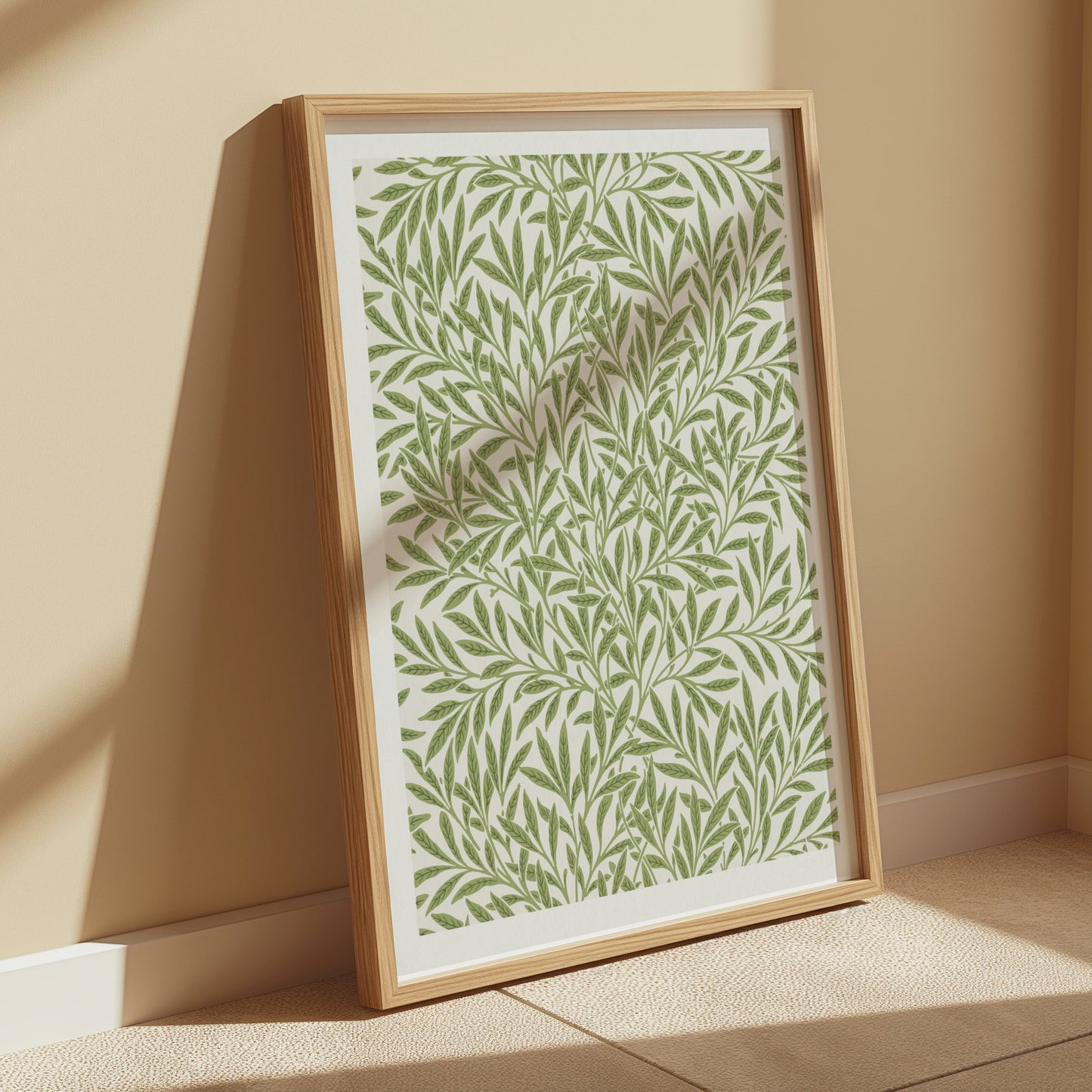 Premium Poster of Elegant Green Leaf Pattern Inspired Posters