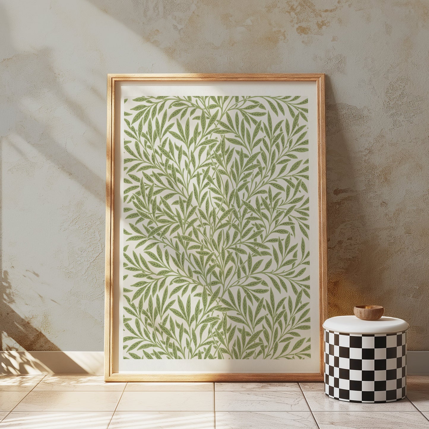 Premium Poster of Elegant Green Leaf Pattern Inspired Posters