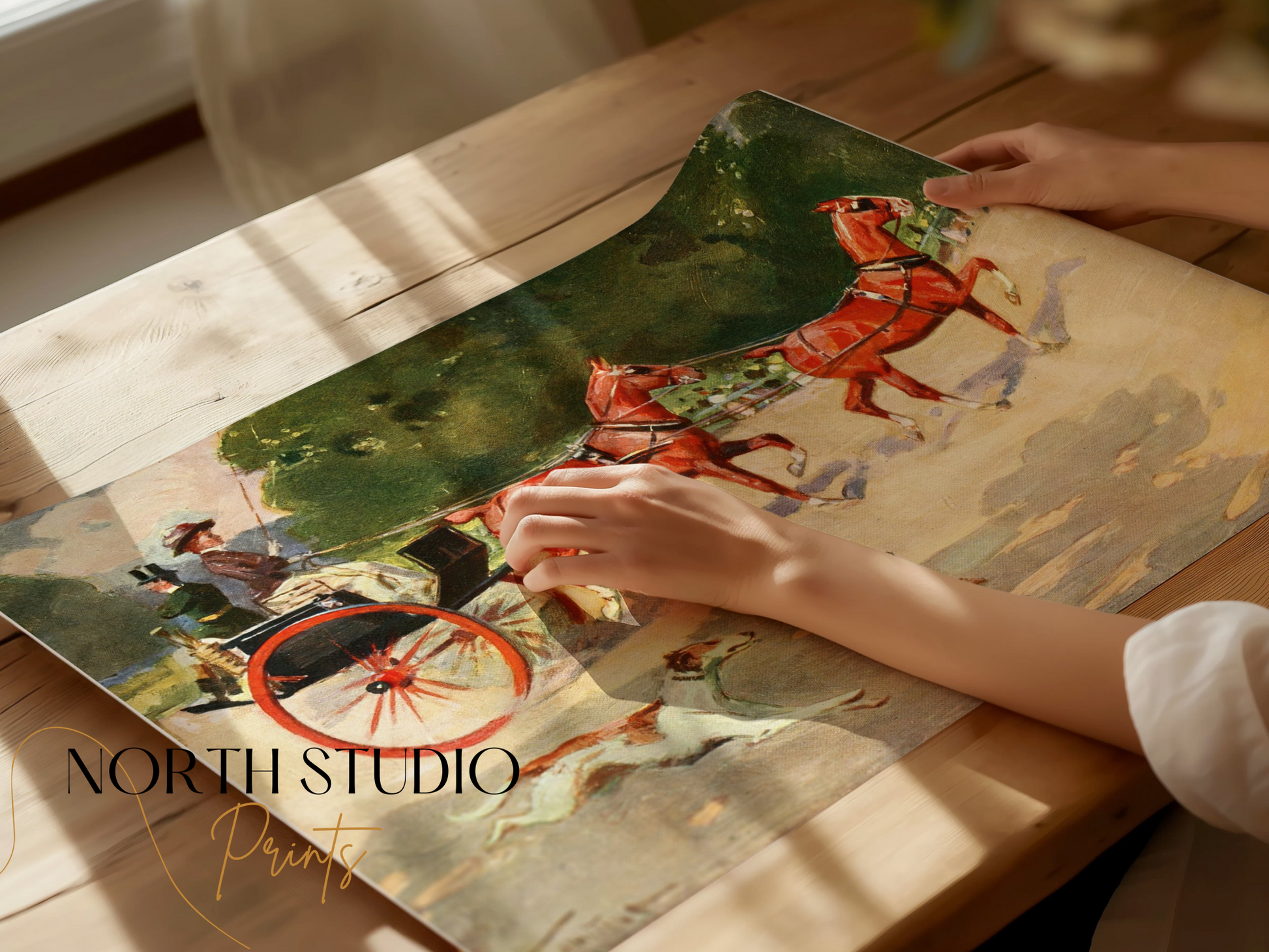 Premium Poster of Elegant Horse-Drawn Carriage Fine Art Posters