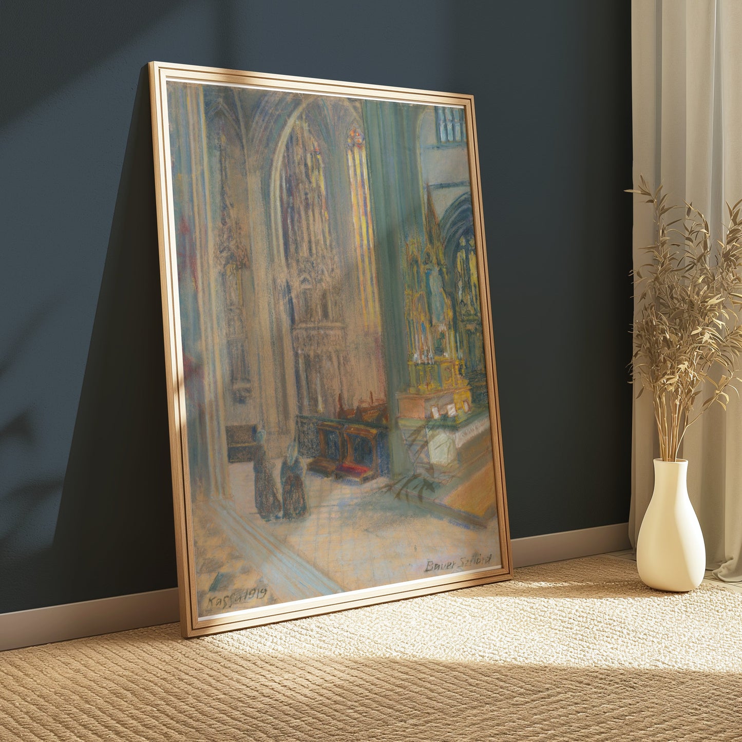 Premium Poster of Elegant Interior of a Church Scene Art Posters