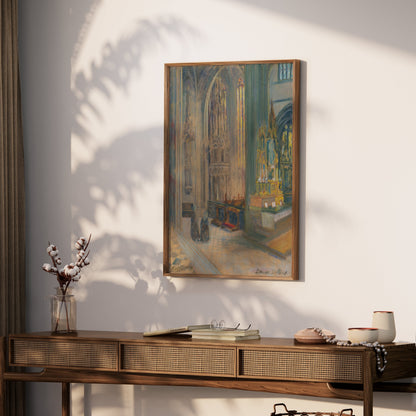 Premium Poster of Elegant Interior of a Church Scene Art Posters
