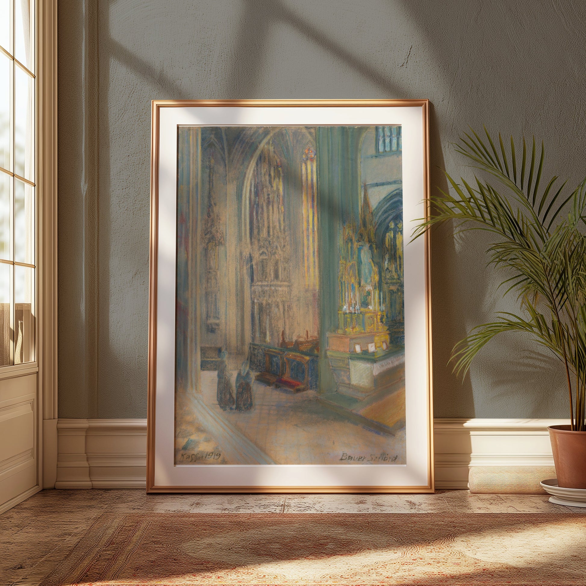 Premium Poster of Elegant Interior of a Church Scene Art Posters