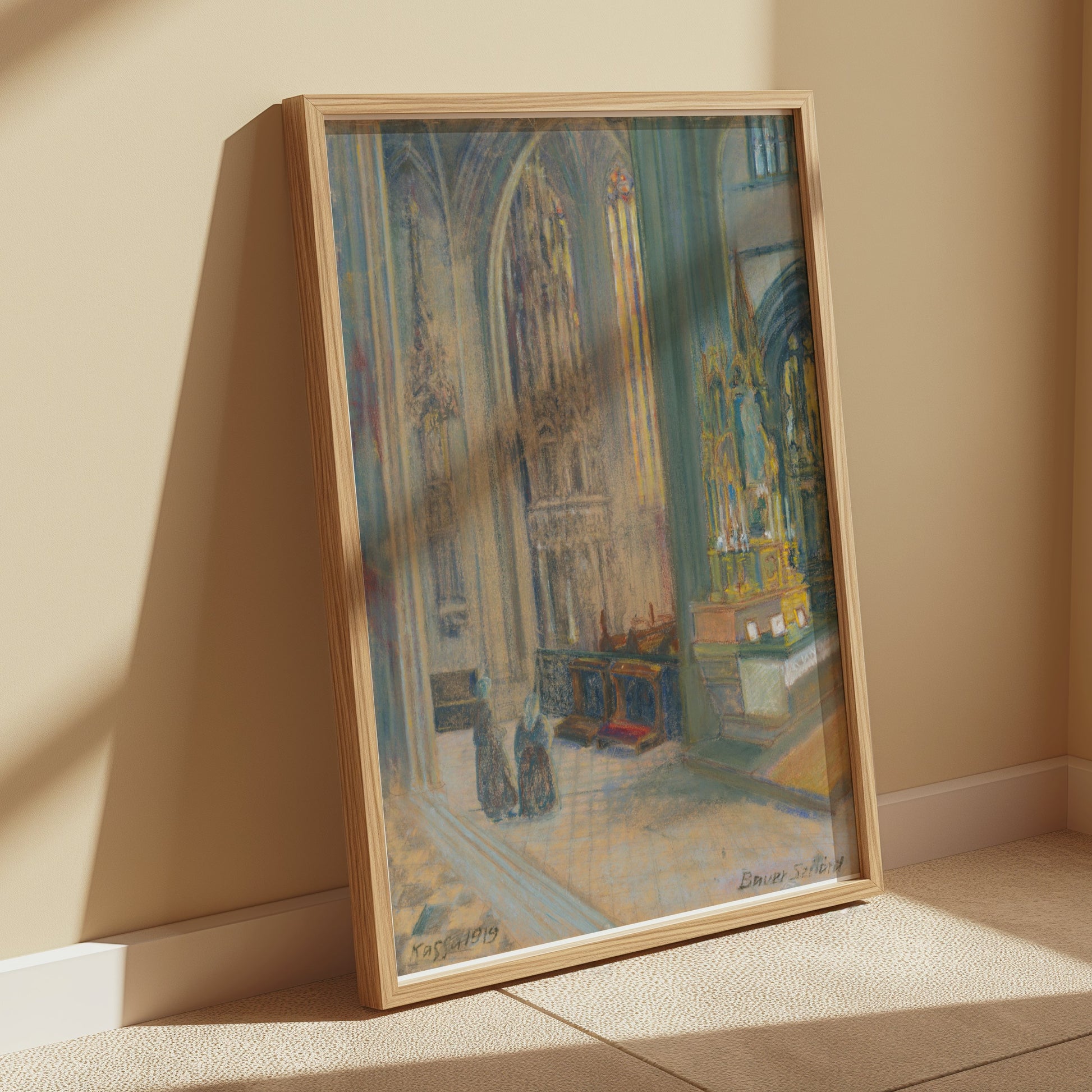 Premium Poster of Elegant Interior of a Church Scene Art Posters