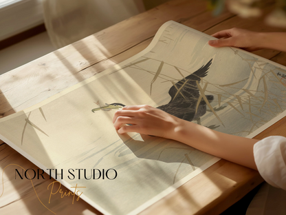 Premium Poster of Elegant Japanese Bird Art Print for Home Decor Posters