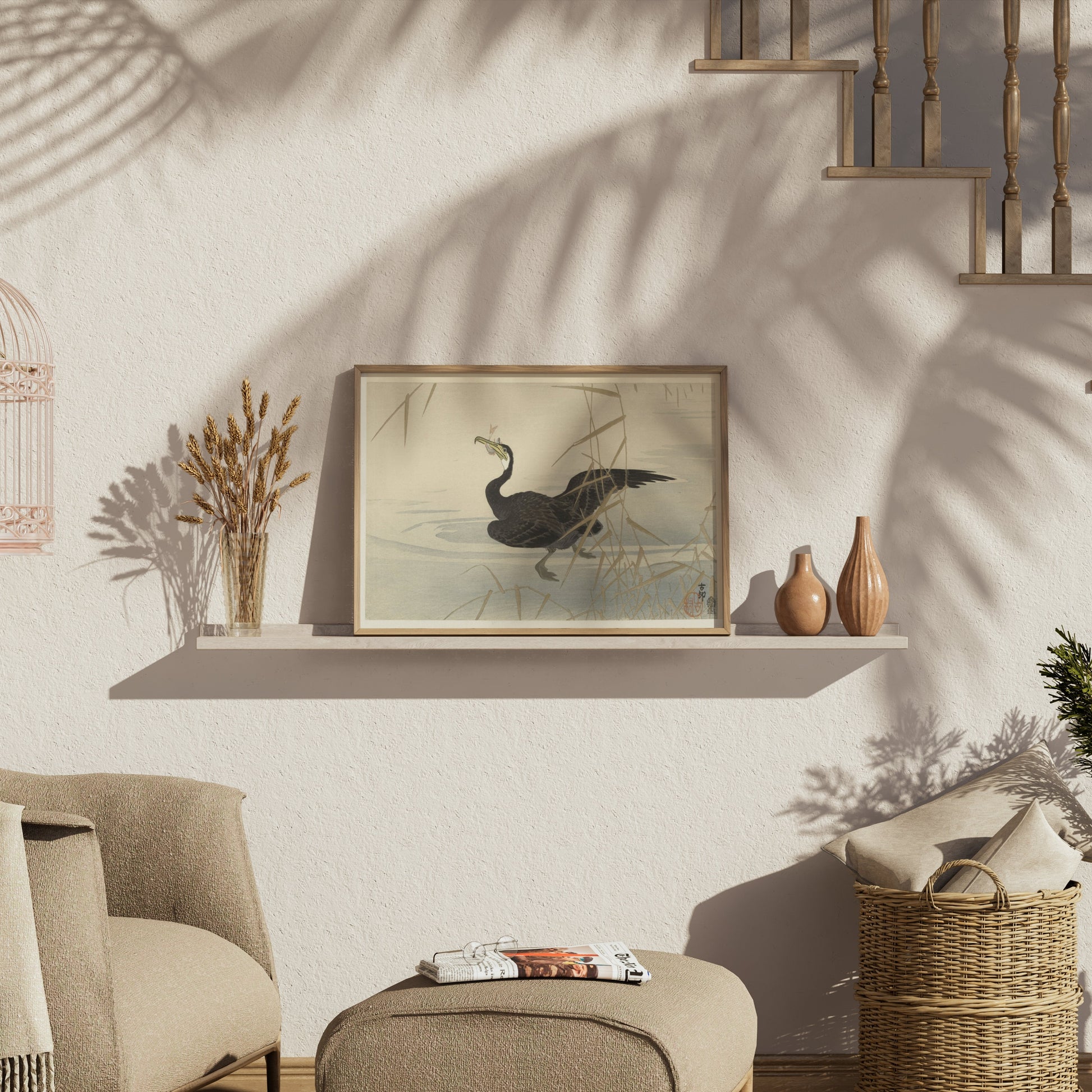 Premium Poster of Elegant Japanese Bird Art Print for Home Decor Posters