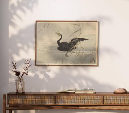 Premium Poster of Elegant Japanese Bird Art Print for Home Decor Posters