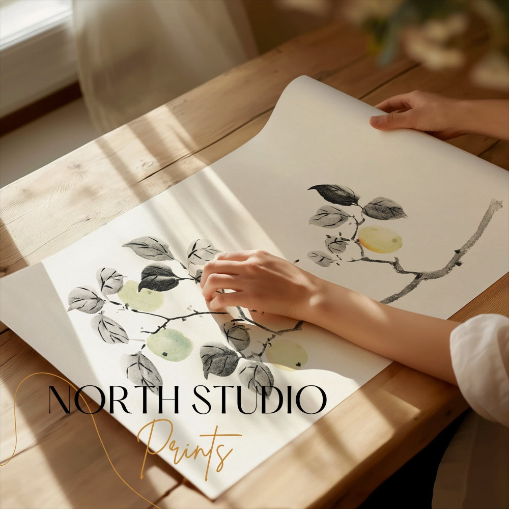 Premium Poster of Elegant Japanese Botanical Art Print Posters