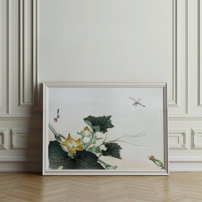 Premium Poster of Elegant Japanese Botanical Art with Yellow Flower Posters