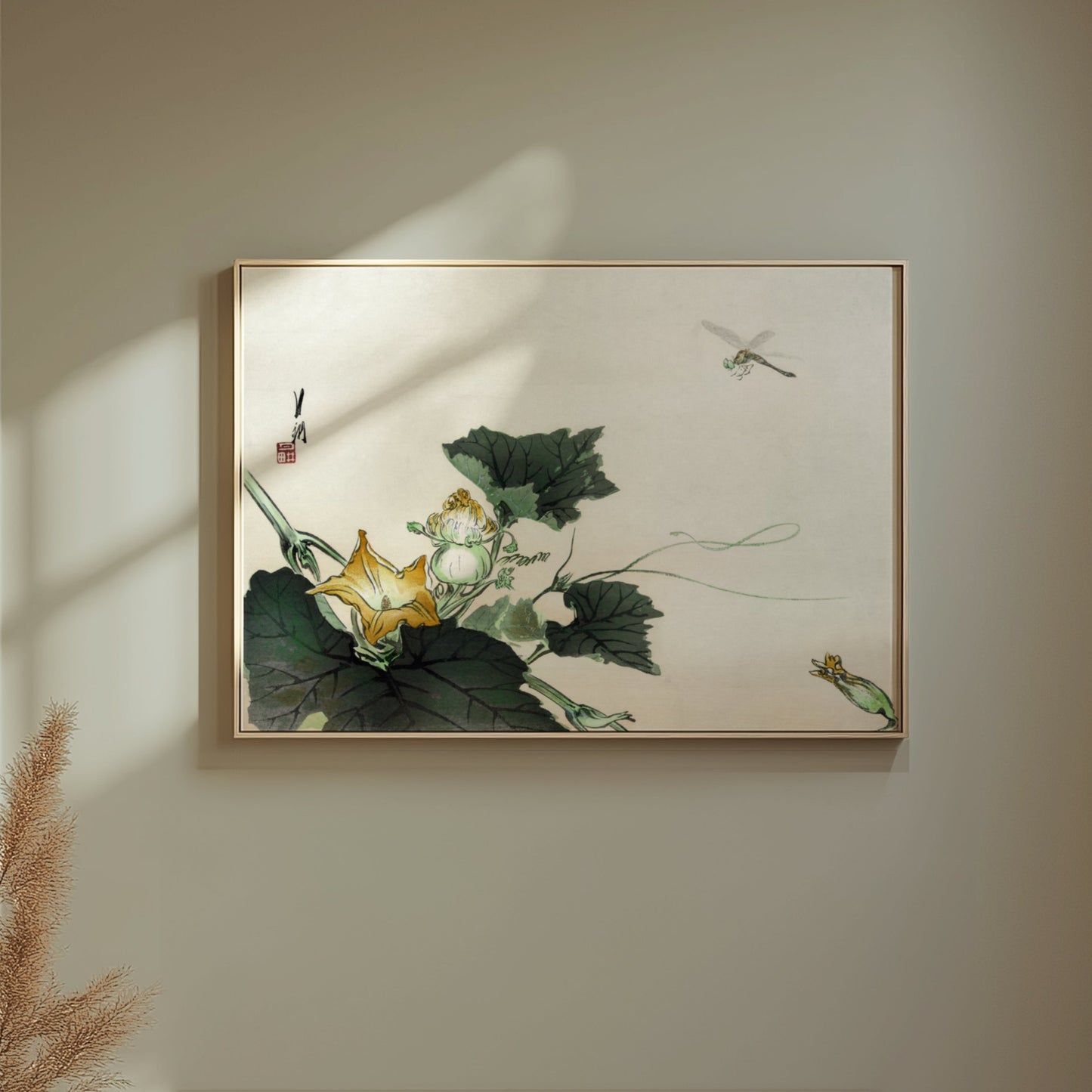 Premium Poster of Elegant Japanese Botanical Art with Yellow Flower Posters