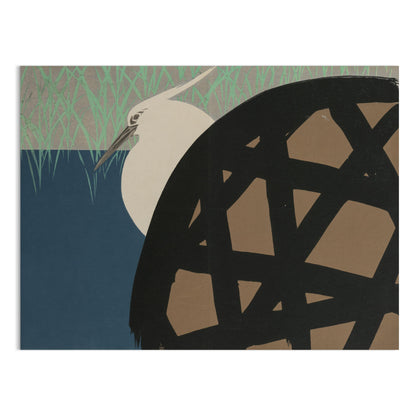 Premium Poster of Elegant Japanese Crane Art Japanese Animal Posters