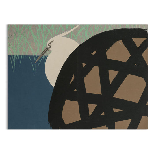 Premium Poster of Elegant Japanese Crane Art Japanese Animal Posters