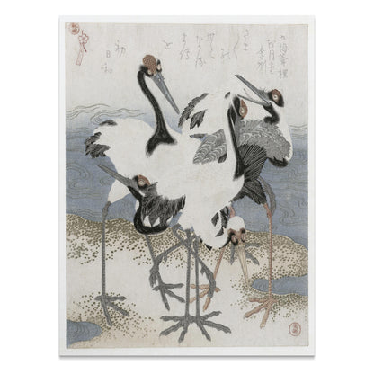 Premium Poster of Elegant Japanese Crane Artwork Traditional Posters