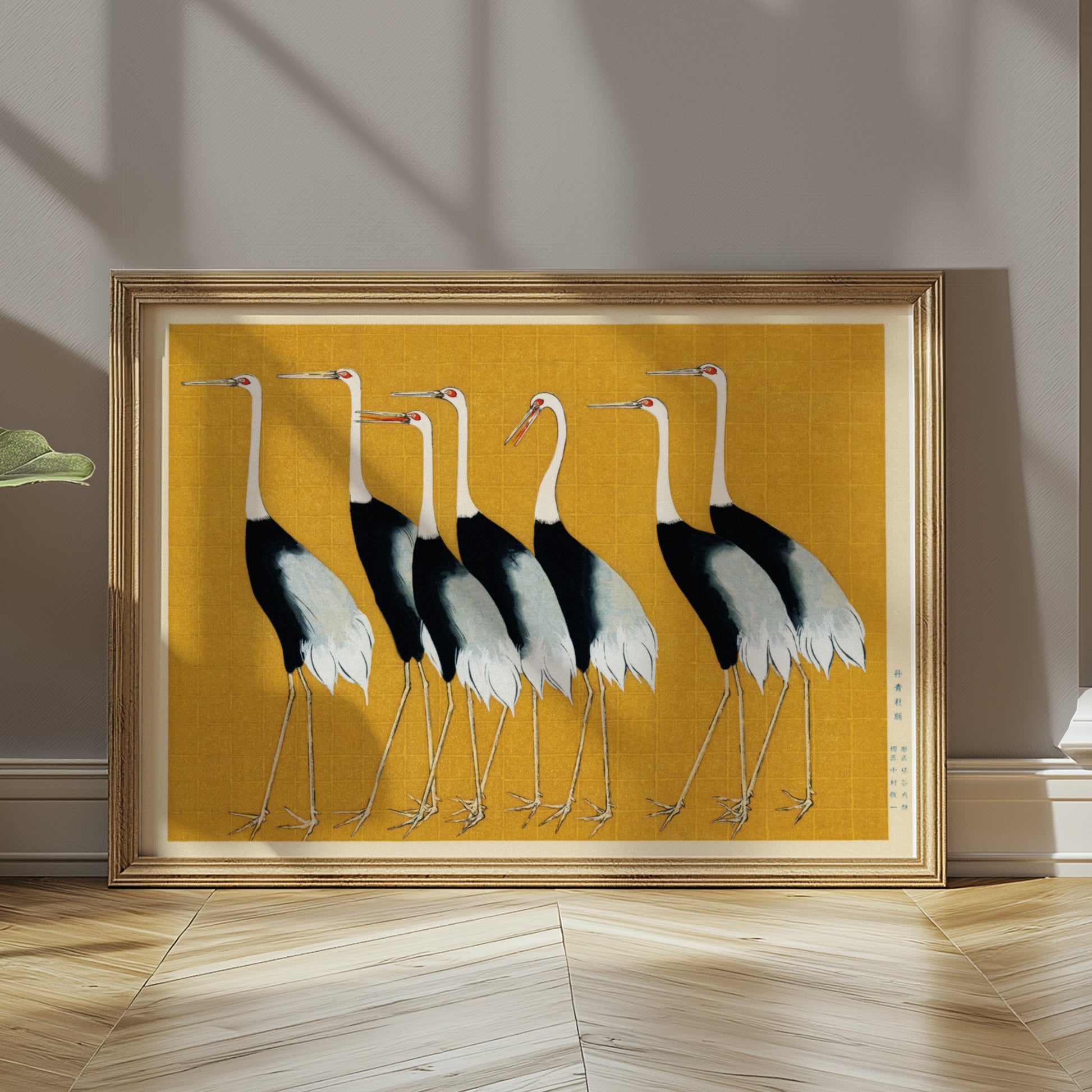 Premium Poster of Elegant Japanese Cranes Fine Art Print Wall Posters