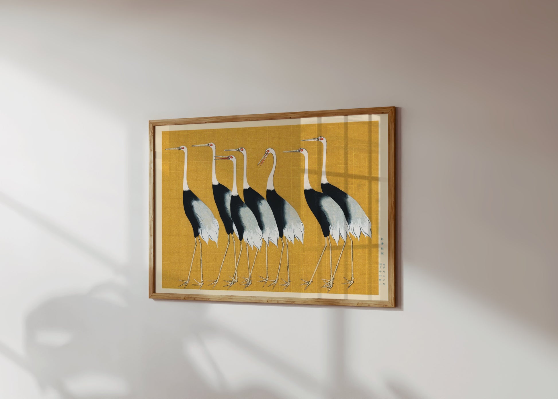 Premium Poster of Elegant Japanese Cranes Fine Art Print Wall Posters
