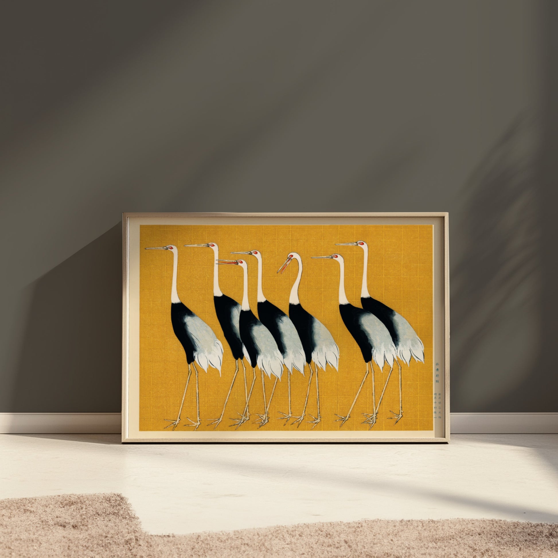 Premium Poster of Elegant Japanese Cranes Fine Art Print Wall Posters