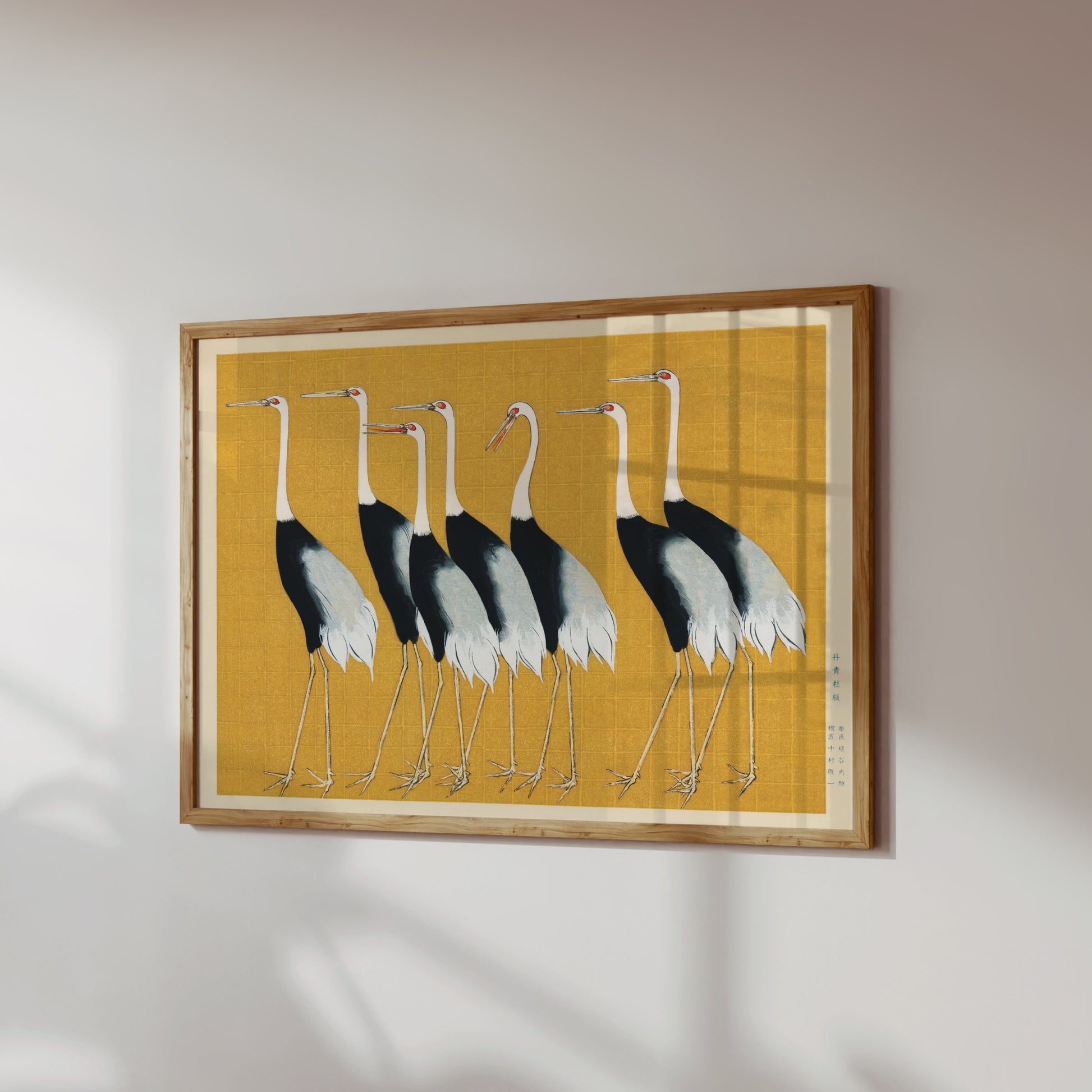 Premium Poster of Elegant Japanese Cranes Fine Art Print Wall Posters