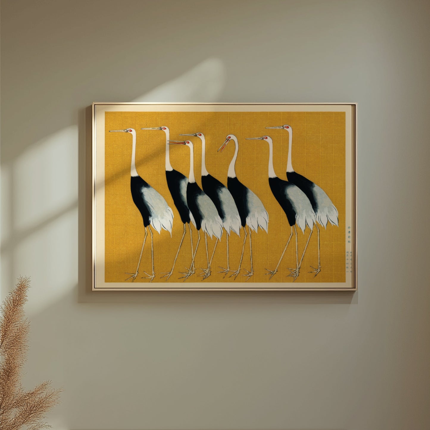 Premium Poster of Elegant Japanese Cranes Fine Art Print Wall Posters
