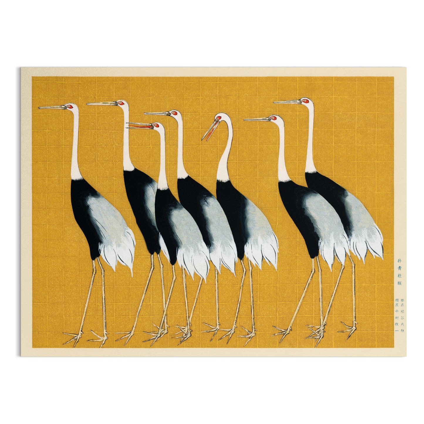 Premium Poster of Elegant Japanese Cranes Fine Art Print Wall Posters