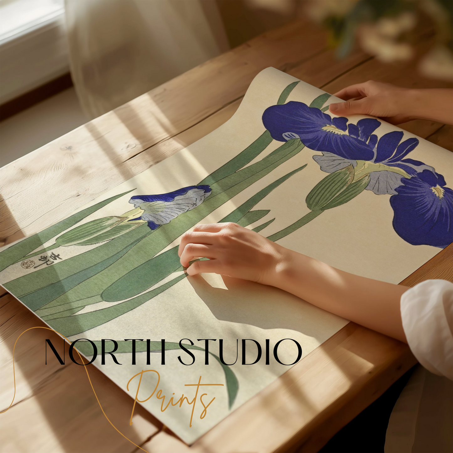 Premium Poster of Elegant Japanese Iris Floral Art Japanese Posters