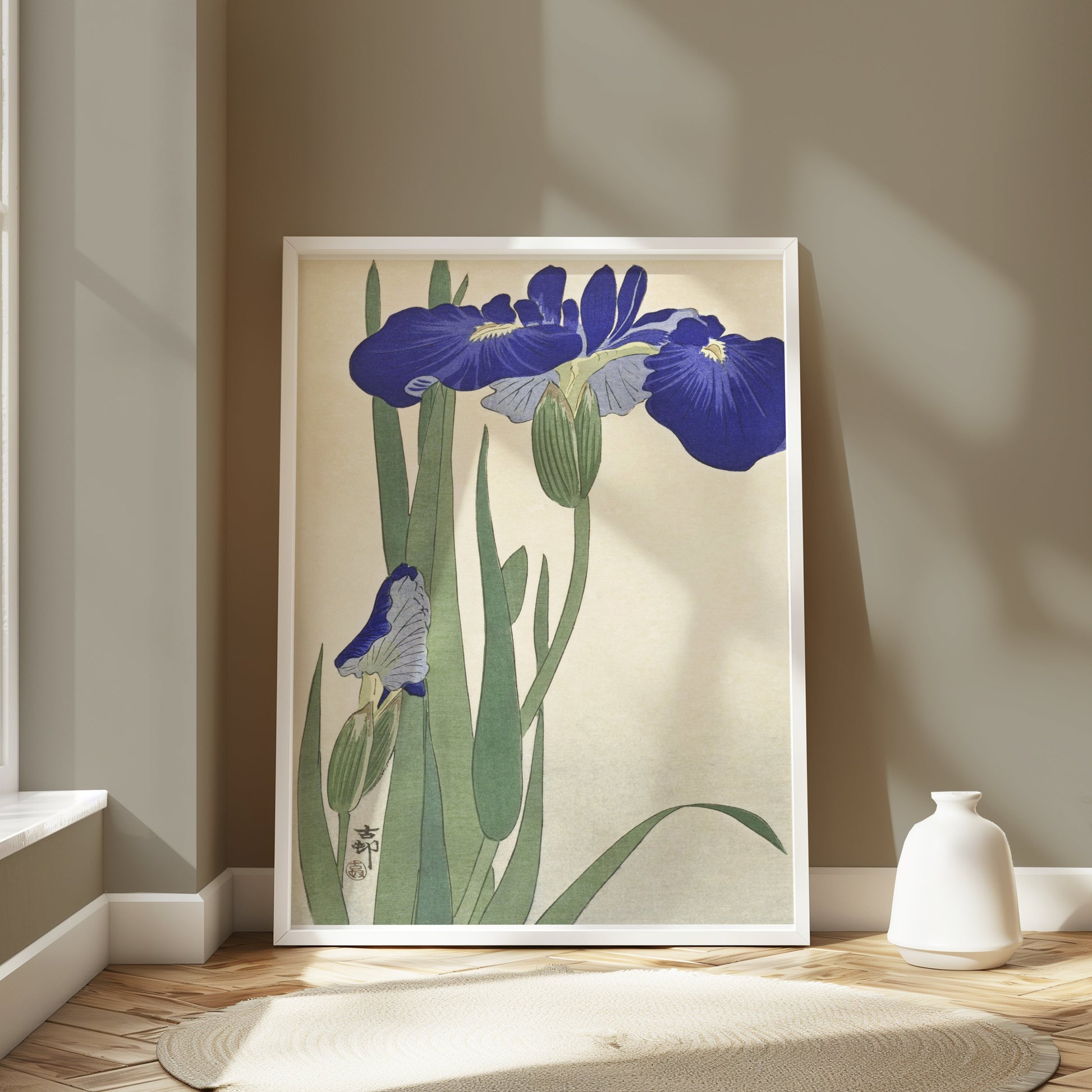 Premium Poster of Elegant Japanese Iris Floral Art Japanese Posters