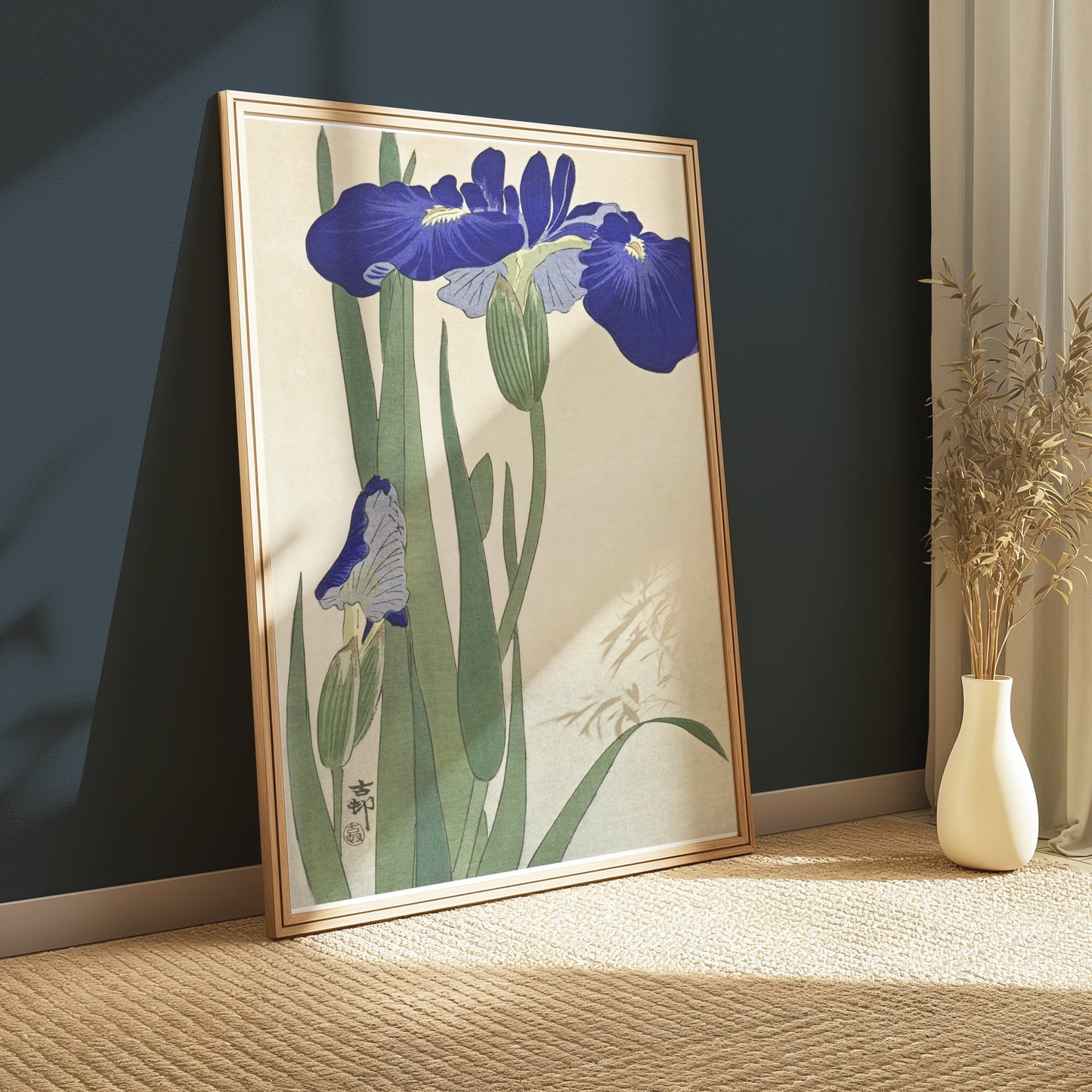 Premium Poster of Elegant Japanese Iris Floral Art Japanese Posters